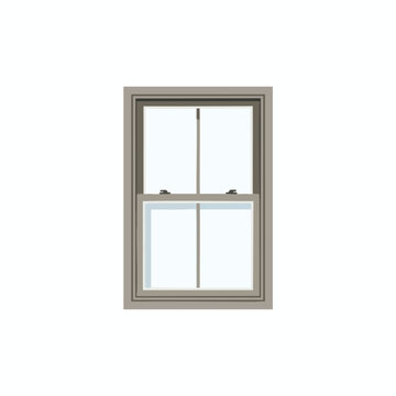 Gray Framed Double Hung Window