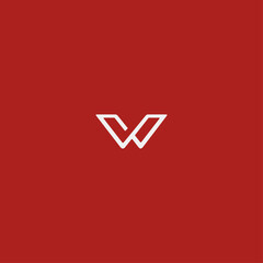 Letter W logo icon flat vector design