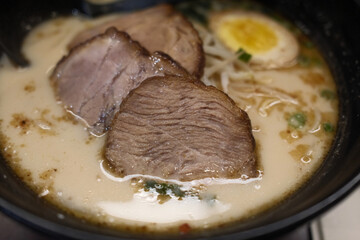 Steaming Hot Bowl of Traditional Japanese Ramen