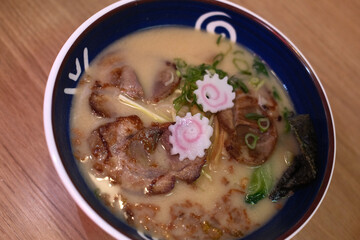 Steaming Hot Bowl of Traditional Japanese Ramen