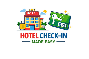 Fototapeta premium Hotel check-in made easy: simplifying your stay with modern key cards