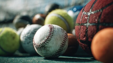Dynamic Arrangement of Various Sports Balls in an Eye-Catching Still Life