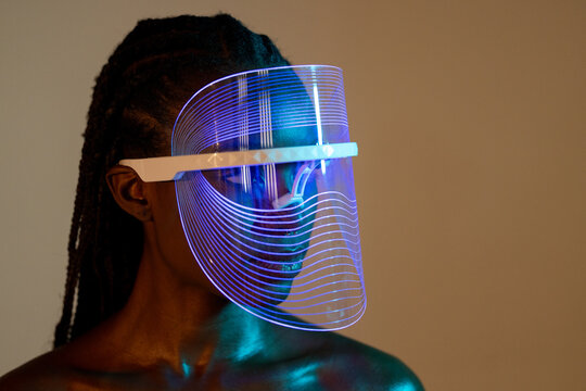 Futuristic LED Face Shield Portrait