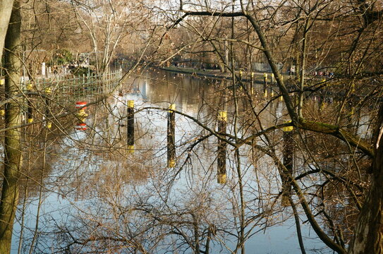 Canal in Berlin in winter 35mm Film Scene