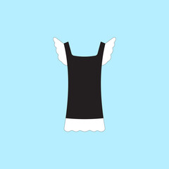 Vintage girl apron vector illustration for cooking, baking and cleaning