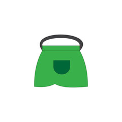 Green half apron vector illustration on white background
