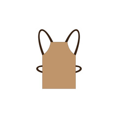 Brown apron vector illustration on white background. Uniform for cooking, baking, cleaning, or crafting