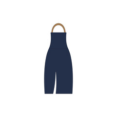 Blue apron vector illustration for cooking, cleaning and crafting