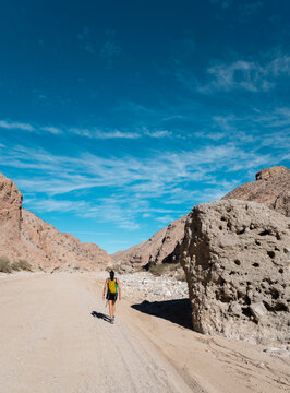 hiker girl woman anza borrego desert national park california USA
