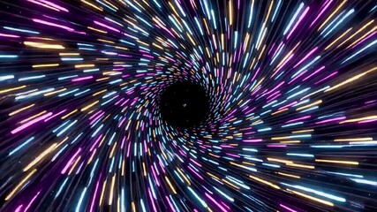 cosmic tunnel: radiant light streaks and vibrant particle flow | background, abstract, science fiction, technology, meditation theme