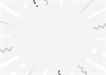 ライトグレーのミニマル装飾フレーム背景 横長｜A4 横 高画質