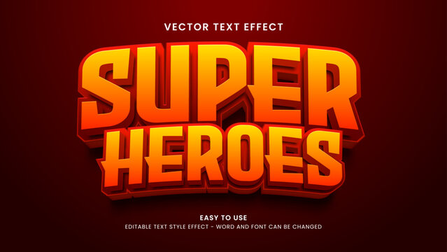 super heroes editable text effect