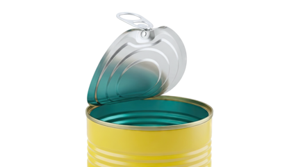 Open Yellow Tin Can with Pull-Tab
