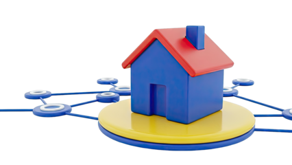 3D Render of Smart Home Network