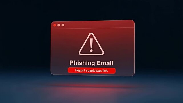 Alerting the risk of phishing emails with warning sign for the concept of cyber threat.