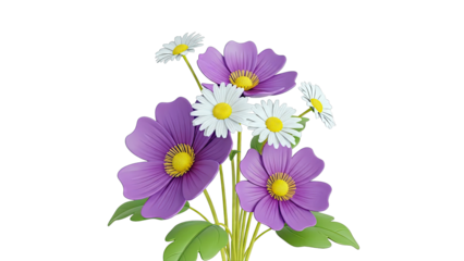 Purple Flowers and Daisies Arrangement