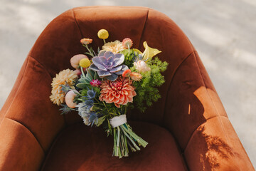 Wedding Bouquet in Chair