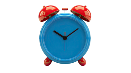 Blue and Red Twin Bell Alarm Clock