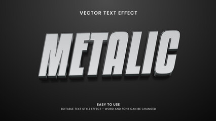 metalic editable text effect 3d vector