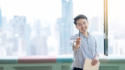 Young entrepreneurs, Gen Z, Young Businessman, brainstorming, Use laptop, office, co-working spaces, young entrepreneurial ideas.