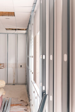 Metal drywall framing row