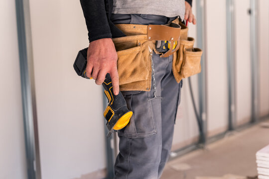 Closeup of workman at construction site