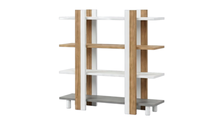 Modern Wooden and White Open Bookshelf