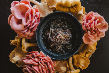 Mushroom Dish Styled with Fresh Mushrooms