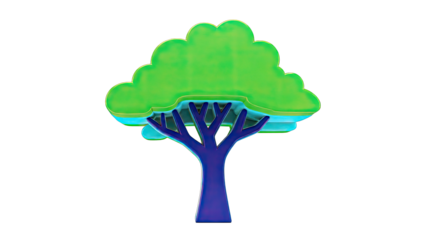 Stylized 3D Tree Icon