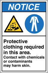 Safety sign NOTICE protective...