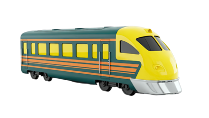 Yellow and Green High-Speed Train Model