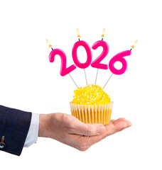 Happy New Year 2026 - Candles in the form of lit numbers