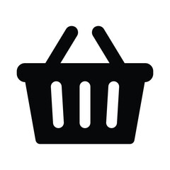 Minimalist Shopping Basket Icon - Black Vector Retail and Grocery Purchase Symbol © Icon Stock Pro