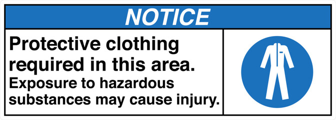 Safety sign NOTICE protective...