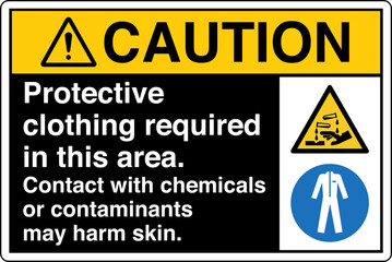 Safety sign CAUTION protectiv...