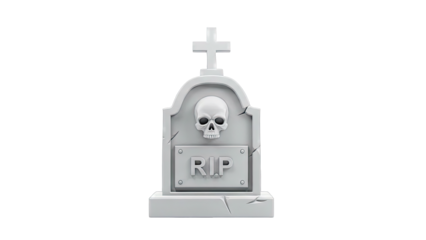 Tombstone with Skull and RIP inscription