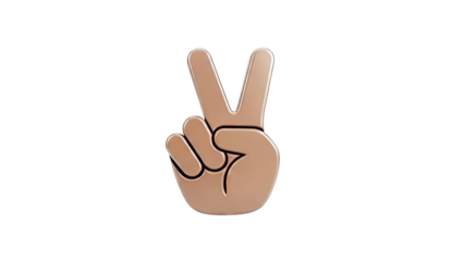 3D Peace Sign Hand Gesture