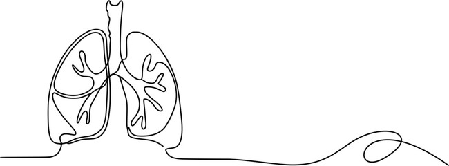 Vector illustration of lung object with white background for health design