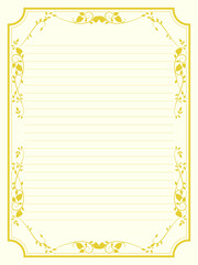 植物アンティーク風の便箋・手紙用テンプレート