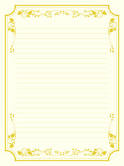 植物アンティーク風の便箋・手紙用テンプレート