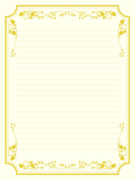 植物アンティーク風の便箋・手紙用テンプレート