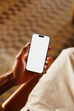 Phone Mockup in Warm Interior Light