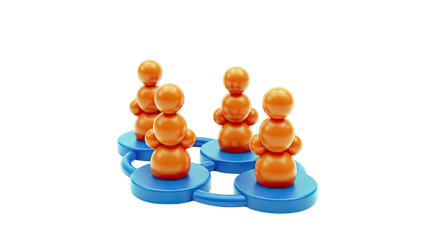 Orange Pawns on Blue Connectors
