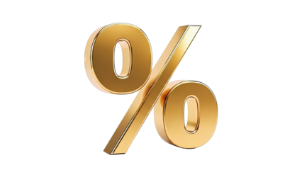 Golden Percentage Symbol