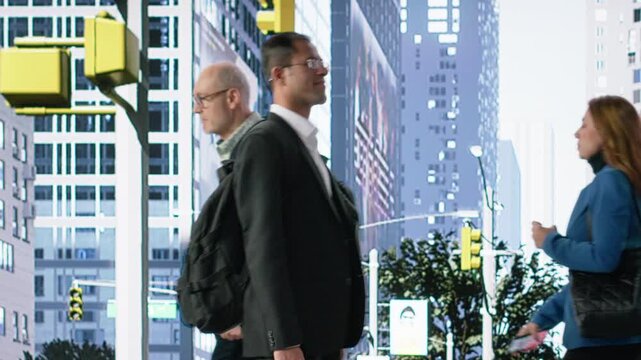 Street crime moment of theft as culprit snatching bag from female victim, highlighting aggression, struggle and vulnerability while witnesses remain careless and indifferent in urban crowd. Camera B.