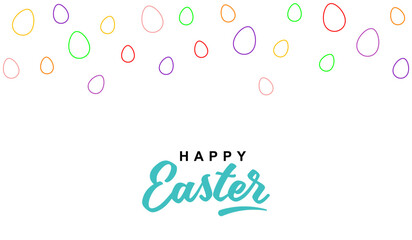 Easter greeting card with easter eggs are falling vector illustration