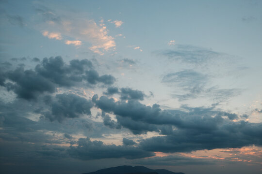 Cloudy sky above a mountain
