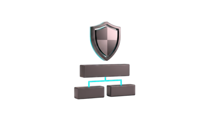 Shield Icon Over Network Diagram