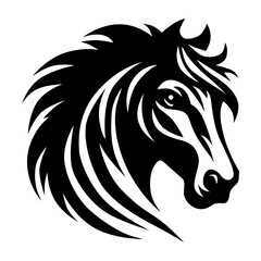 Obraz premium Horse head silhouette for simple logo black