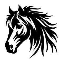 Fototapeta premium Horse head silhouette logo in black color
